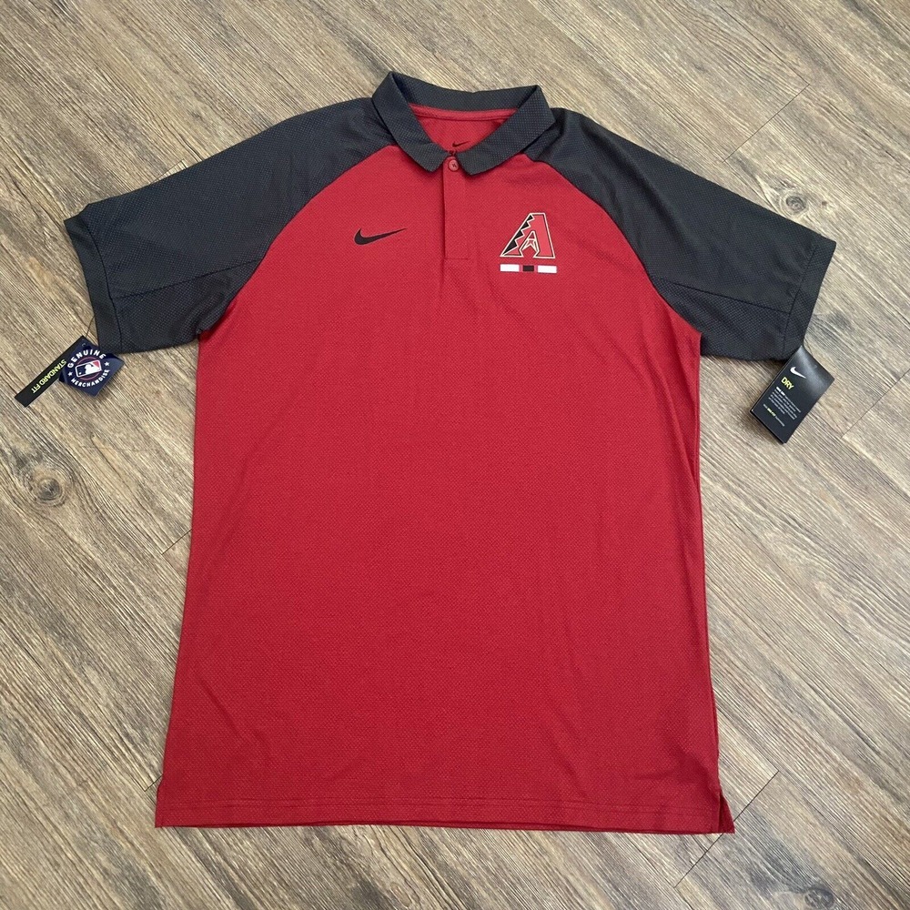 Mens NWT Nike‎ Arizona Diamondbacks Legacy Raglan Performance Dri-FIT Polo SMALL